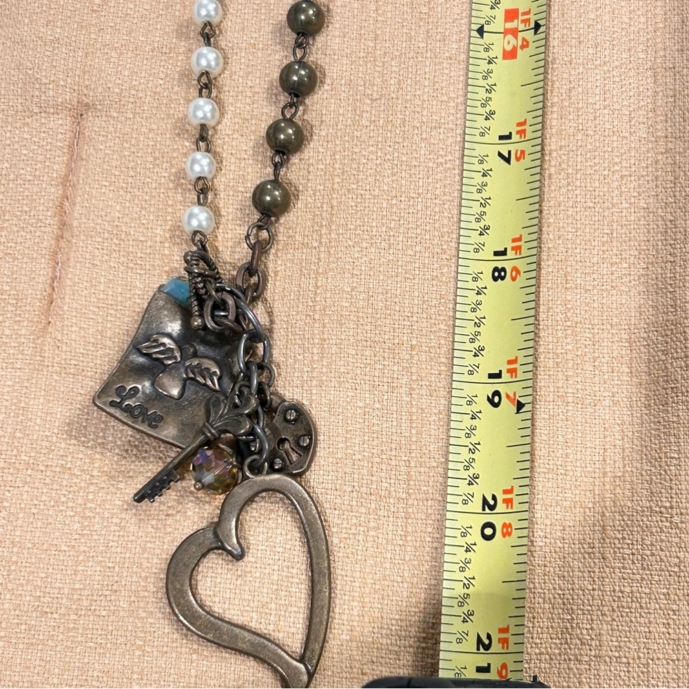 ✨Heart Charm Necklace with Beads‎